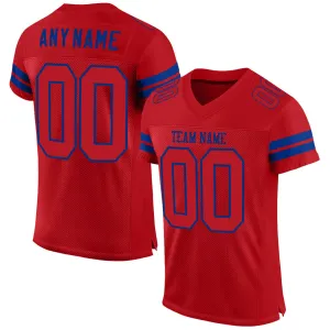 Custom Red Red-Royal Mesh Authentic Football Jersey