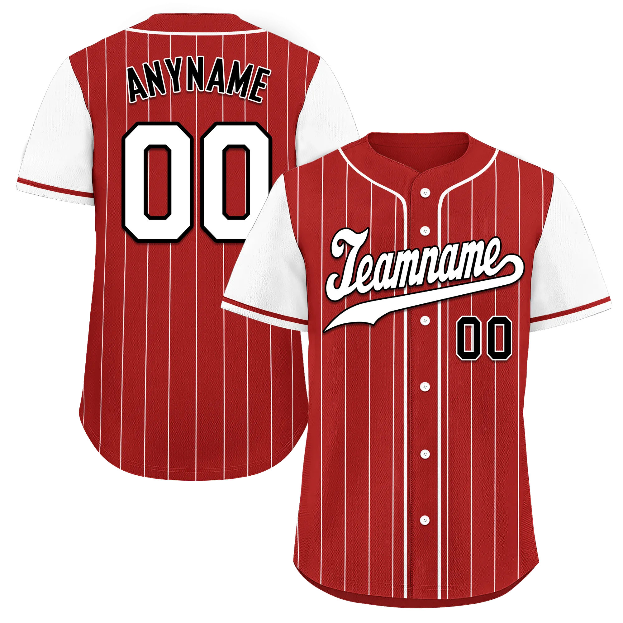 Custom Red White Stripe Fashion Personalized Authentic Baseball Jersey BSBJ01-D017222