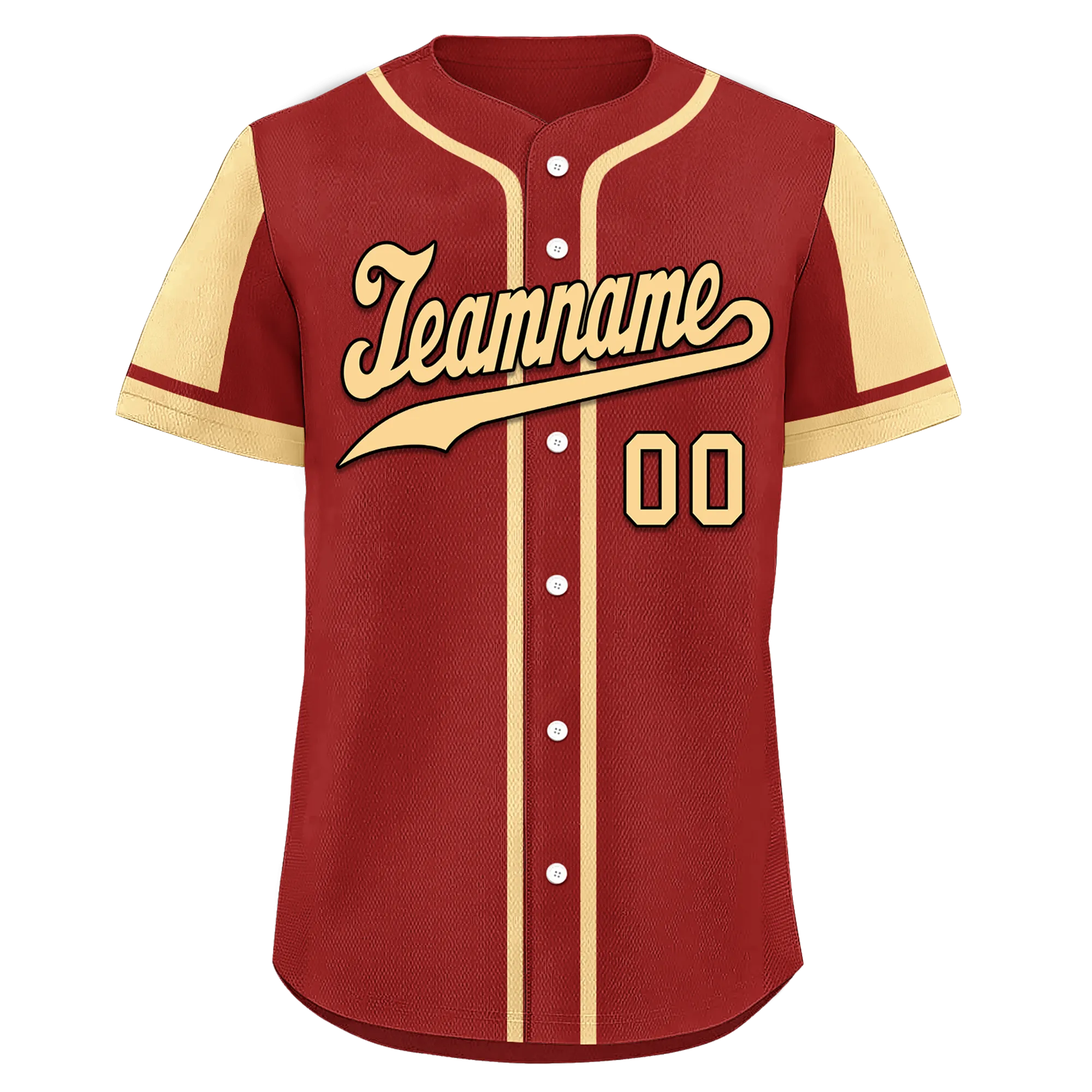 Custom Red Yellow Raglan Sleeves Personalized Authentic Baseball Jersey BSBJ01-D017195