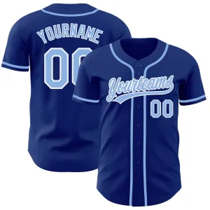 Custom Royal Light Blue-White Authentic Baseball Jersey