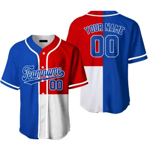 Custom Royal Red White Pattern With White Baseball Jerseys For Men & Women