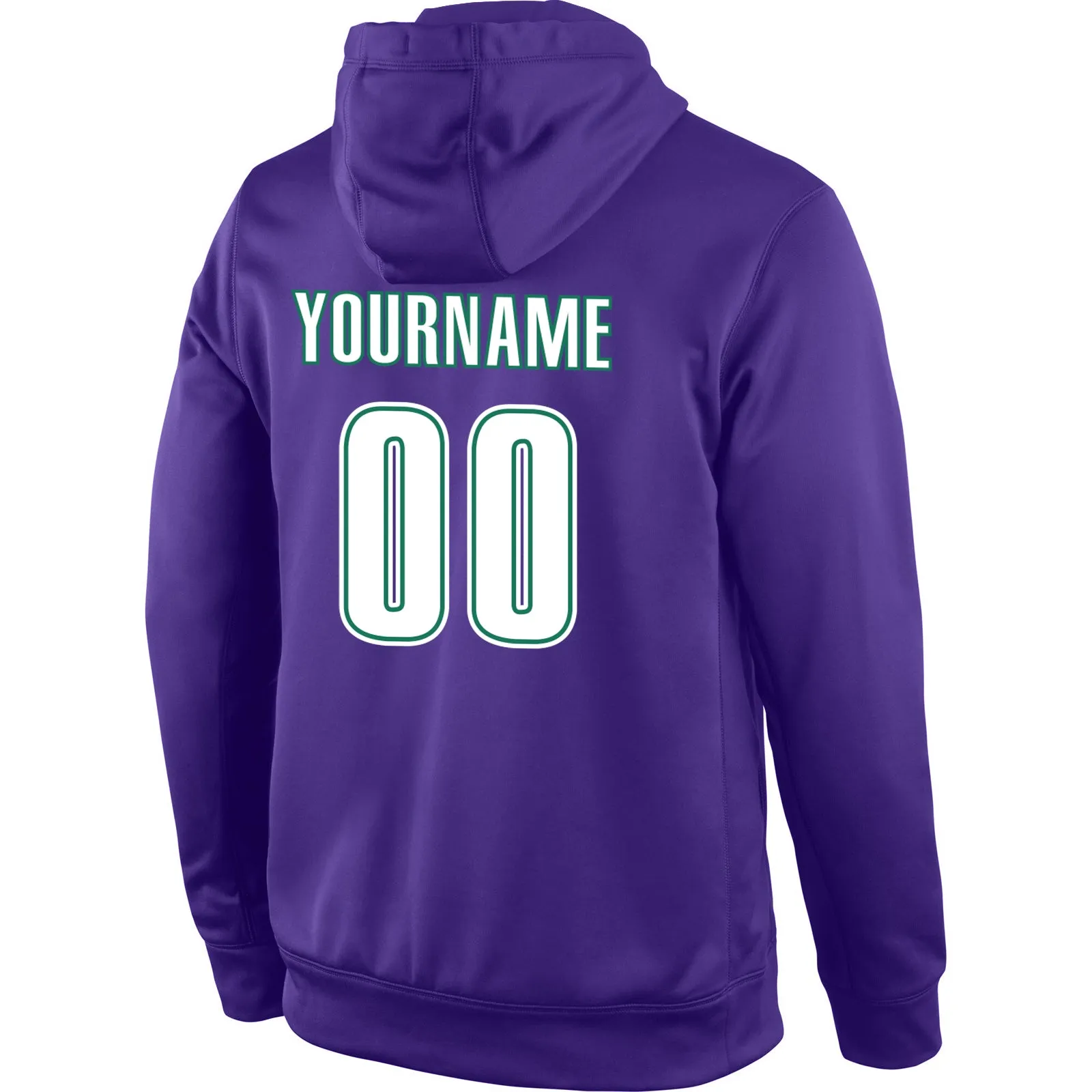 Custom Stitched Purple White-Kelly Green Sports Pullover Sweatshirt Hoodie