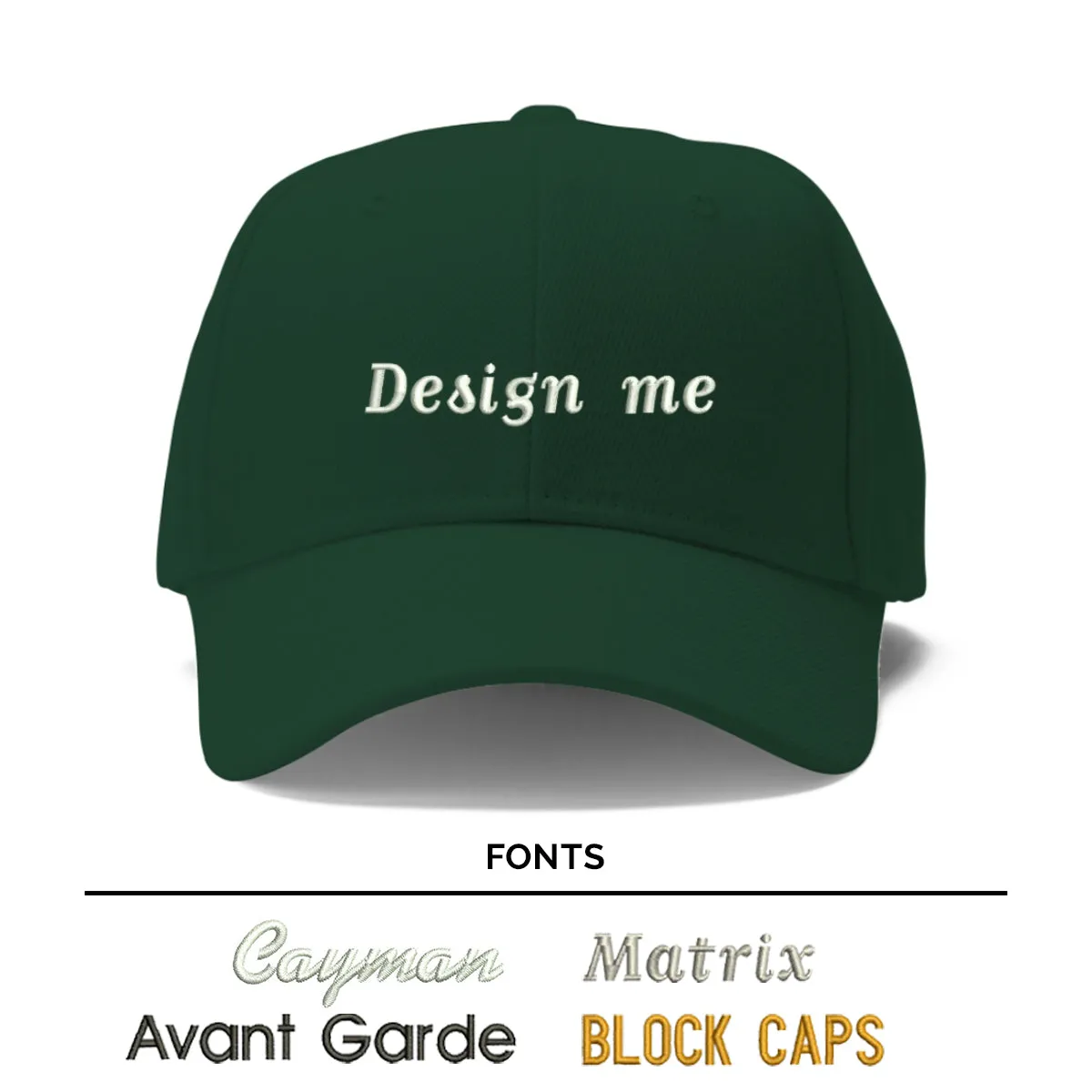 Custom Text Embroidered Chino Cap