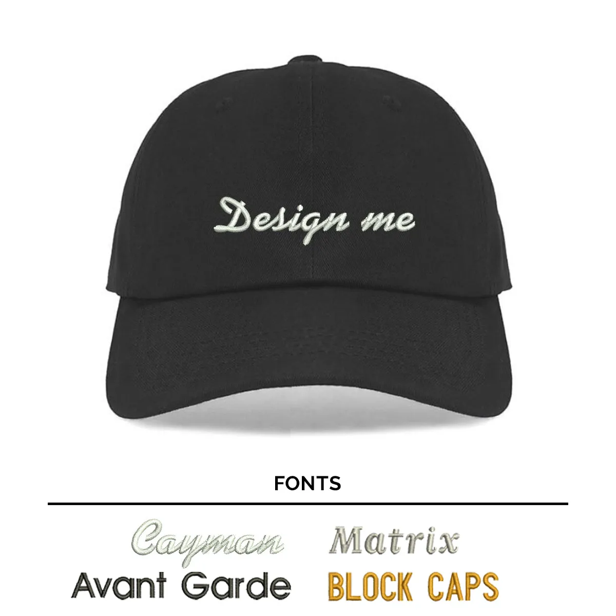 Custom Text Embroidered Chino Cap