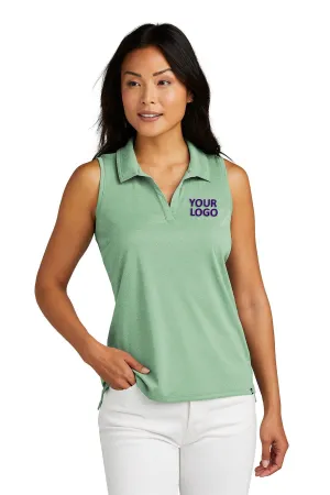 Custom TravisMathew Ladies Coto Performance Sleeveless Polo TM1WX001 Beryl Green Heather