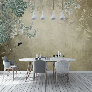 Custom Wallpaper Mural Retro Nostalgic Abstract Leaves (㎡)