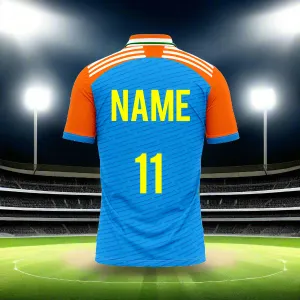 Customised India Cricket Name and Number Printed Jersey 2024.