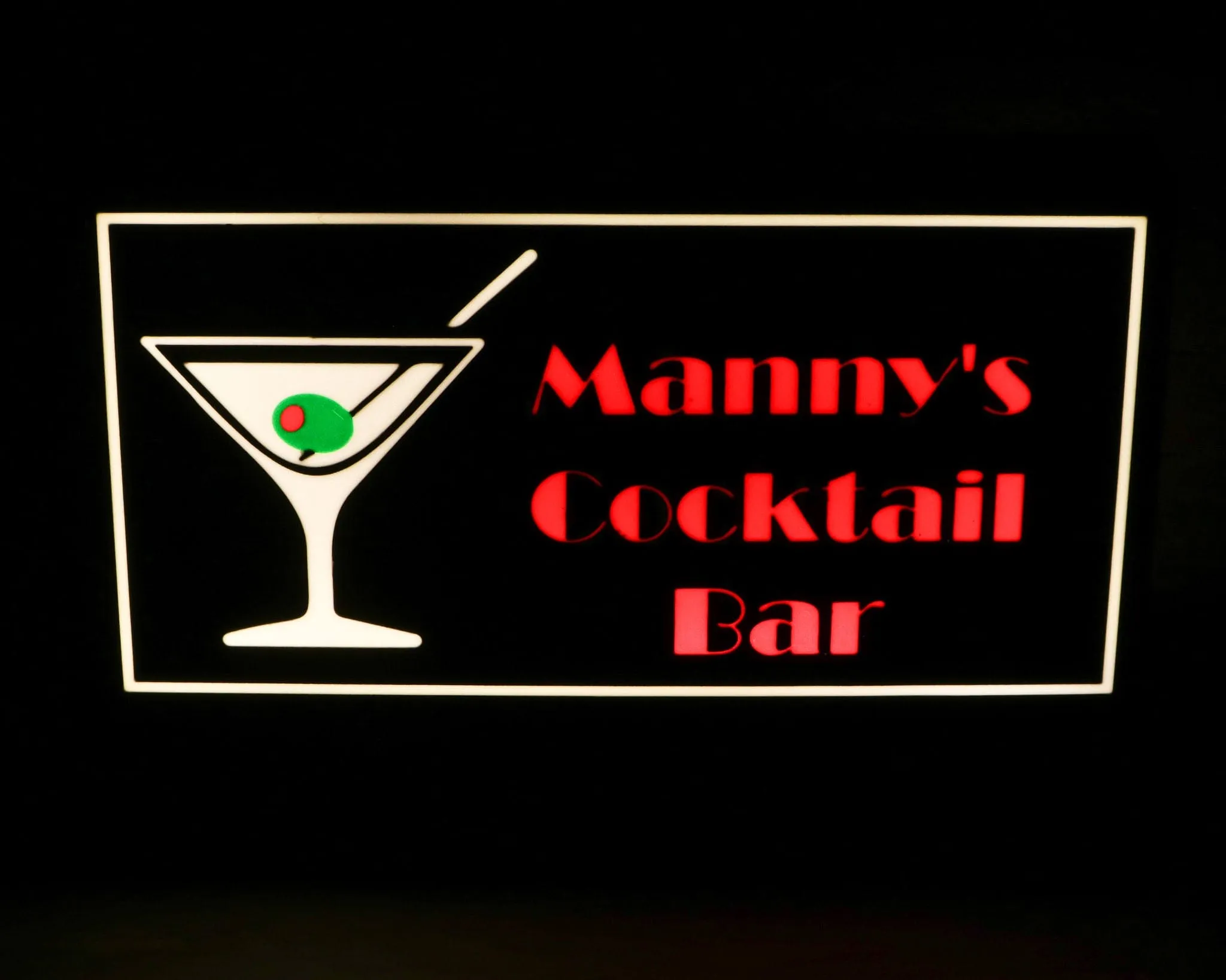 Customizable Iconic Martini Lightbox: Elevate Your Bar Experience with LightAndTimeArt!