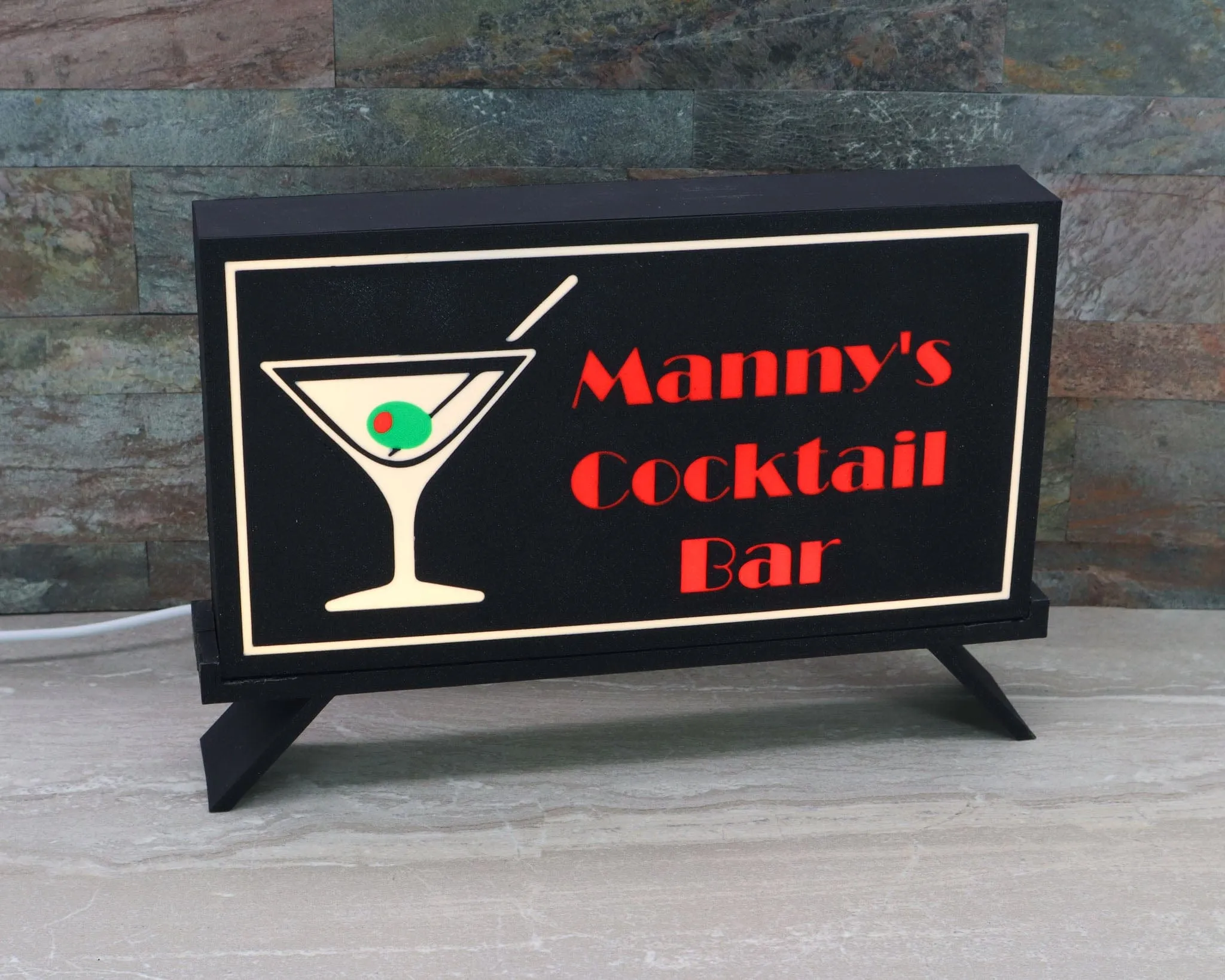 Customizable Iconic Martini Lightbox: Elevate Your Bar Experience with LightAndTimeArt!