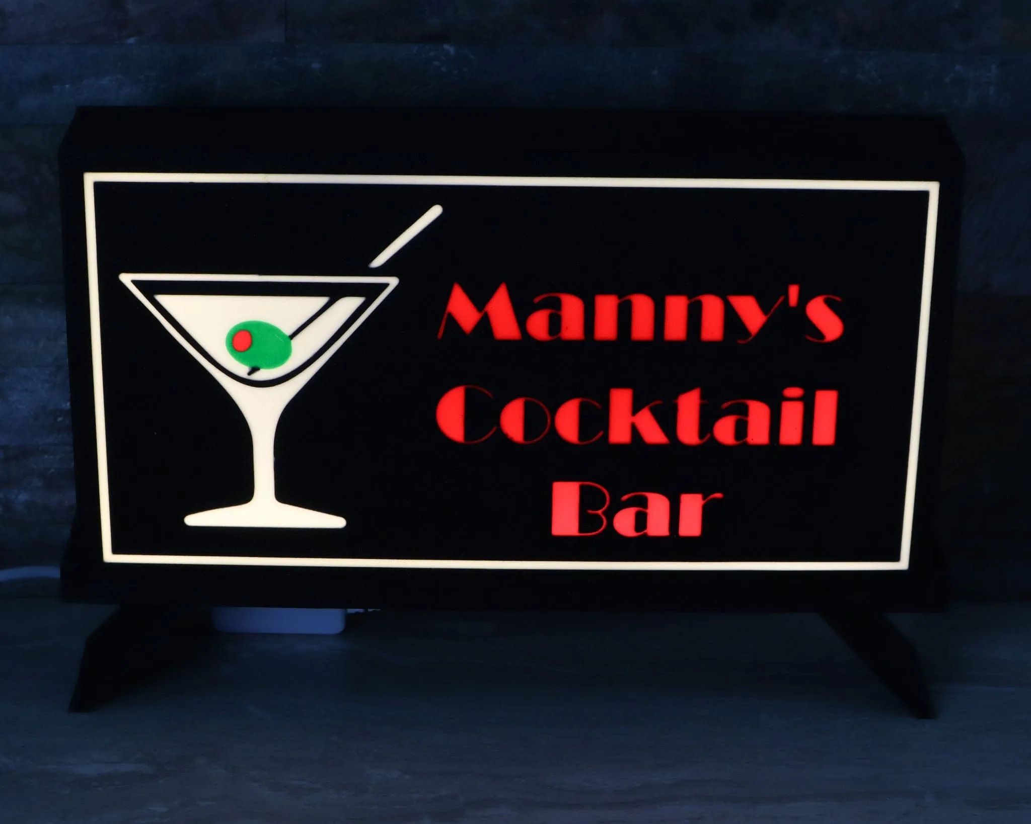 Customizable Iconic Martini Lightbox: Elevate Your Bar Experience with LightAndTimeArt!