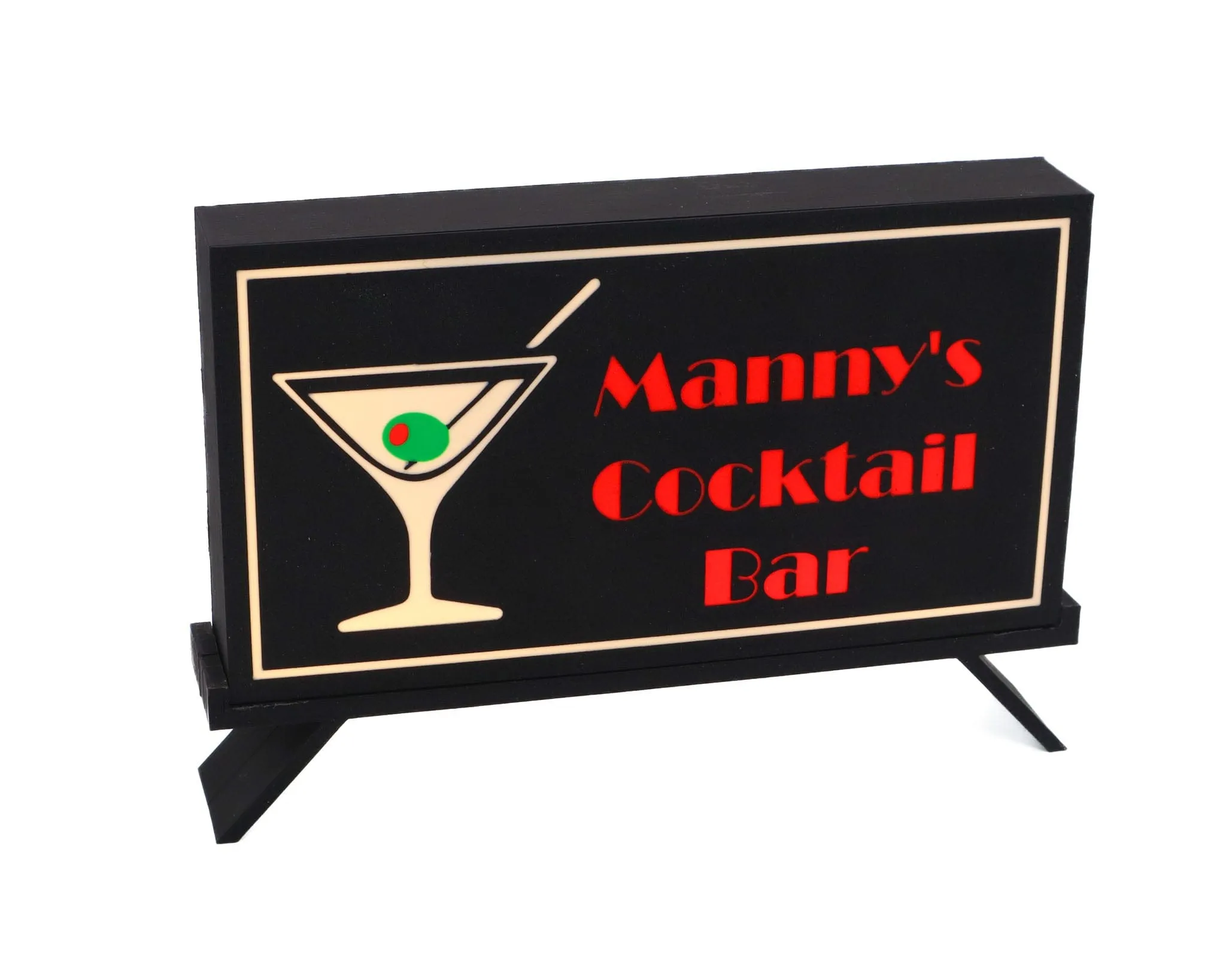 Customizable Iconic Martini Lightbox: Elevate Your Bar Experience with LightAndTimeArt!