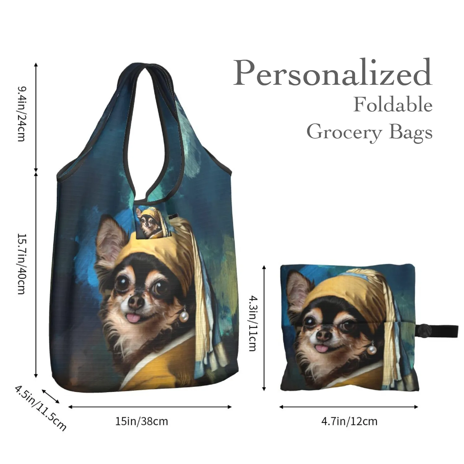 Customize Reusable Eco-Friendly Shopping Bag | Personalized  Foldable Grocery Bags