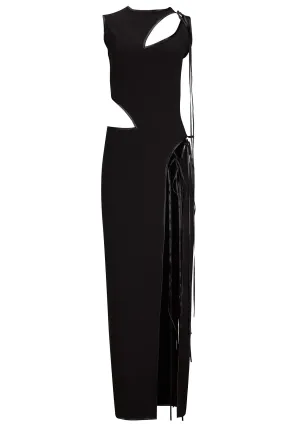 Cut-Out Neoprene Maxi Dress