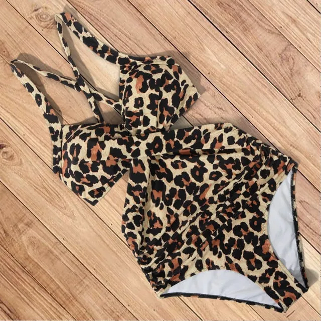 Cut Out One Piece Swimsuit Push Up Swimming Suit Bathing Suit Halter Beachwear Monokini Swimwear