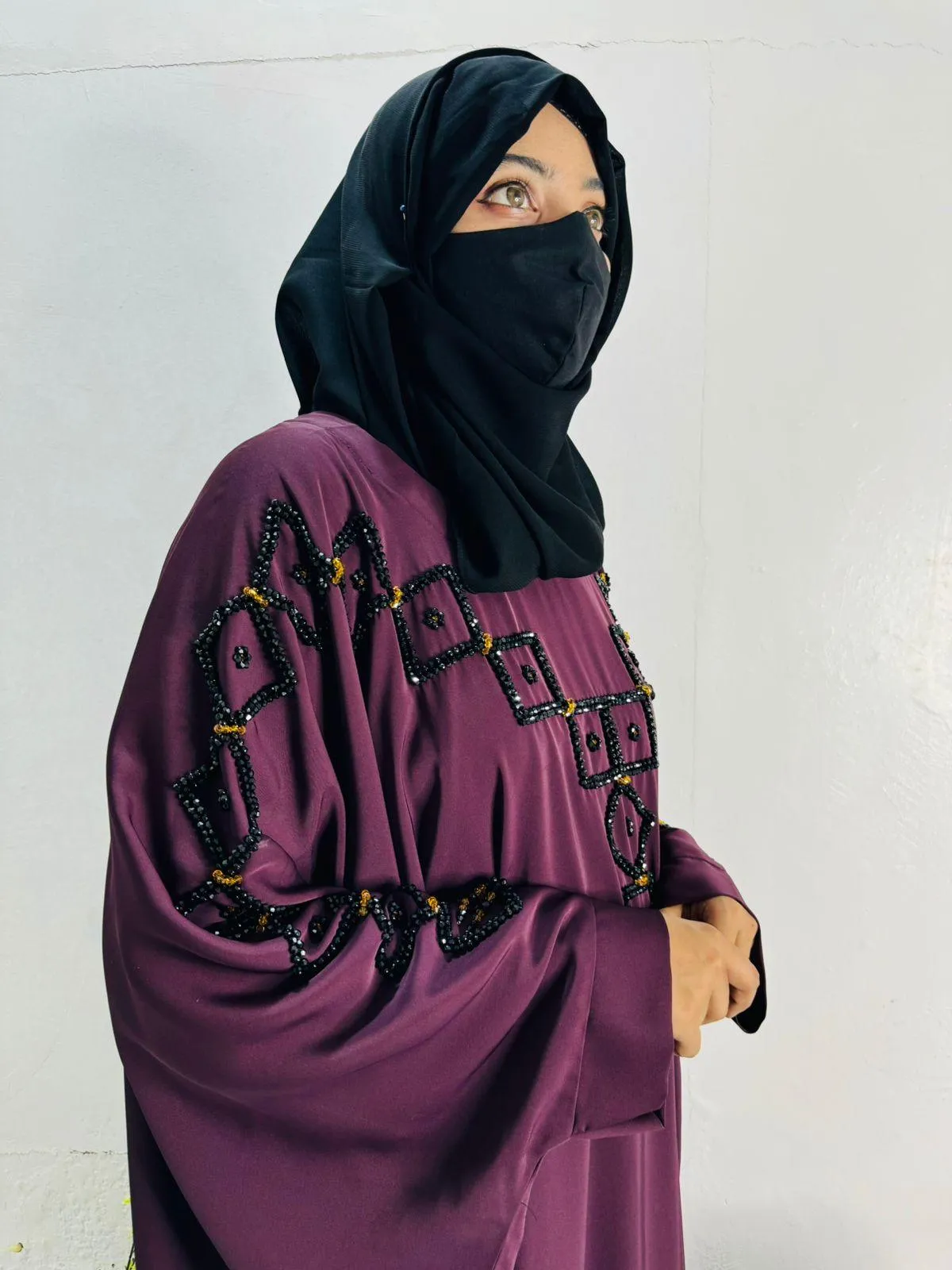 Cutdana Work Abaya Design 8