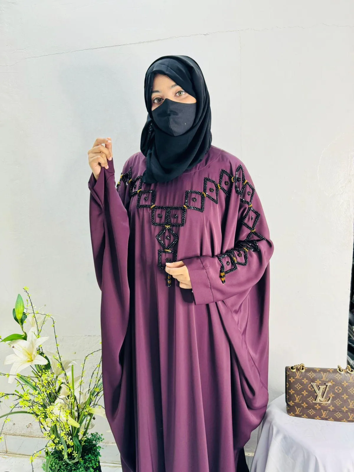 Cutdana Work Abaya Design 8