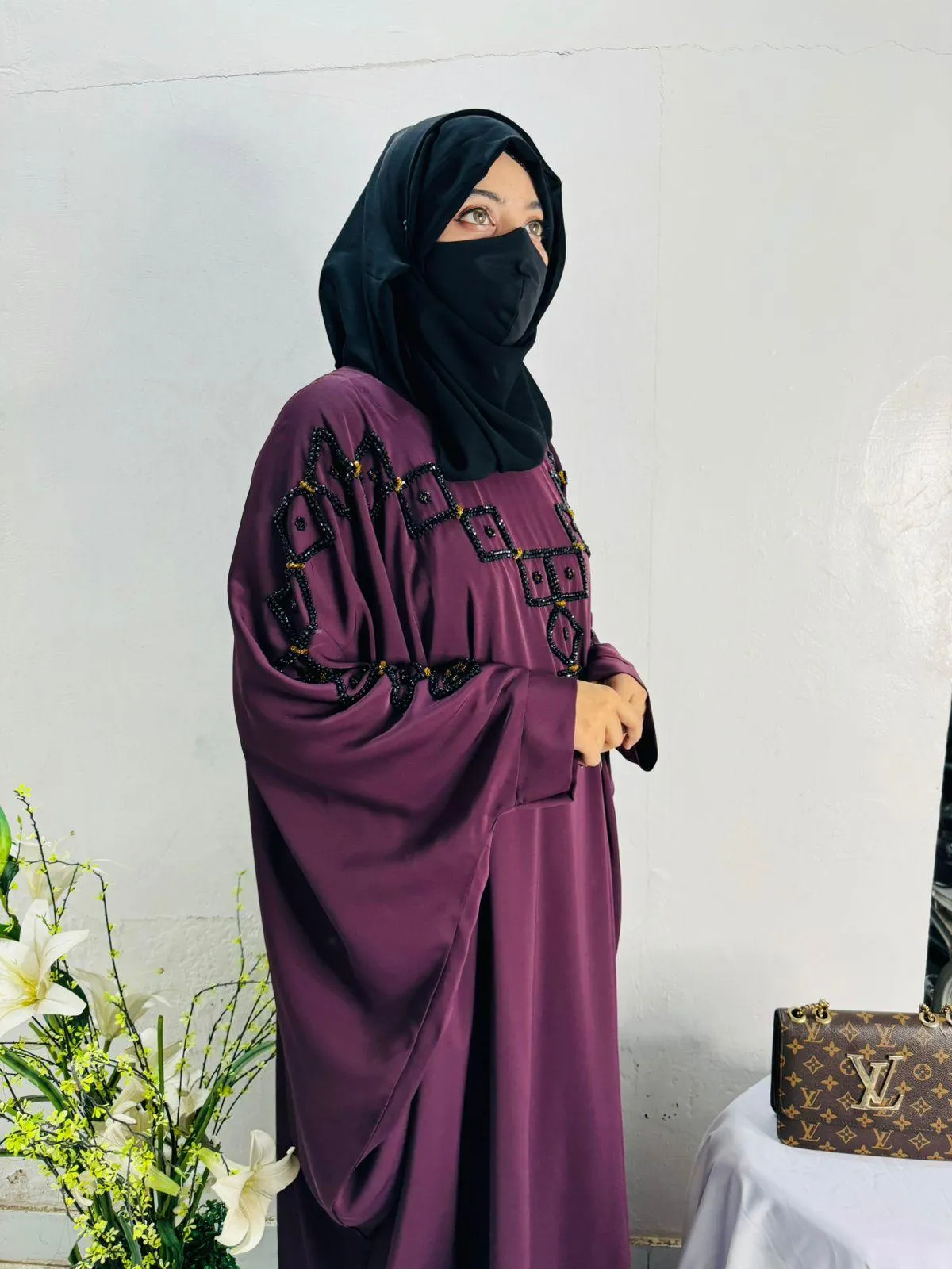 Cutdana Work Abaya Design 8