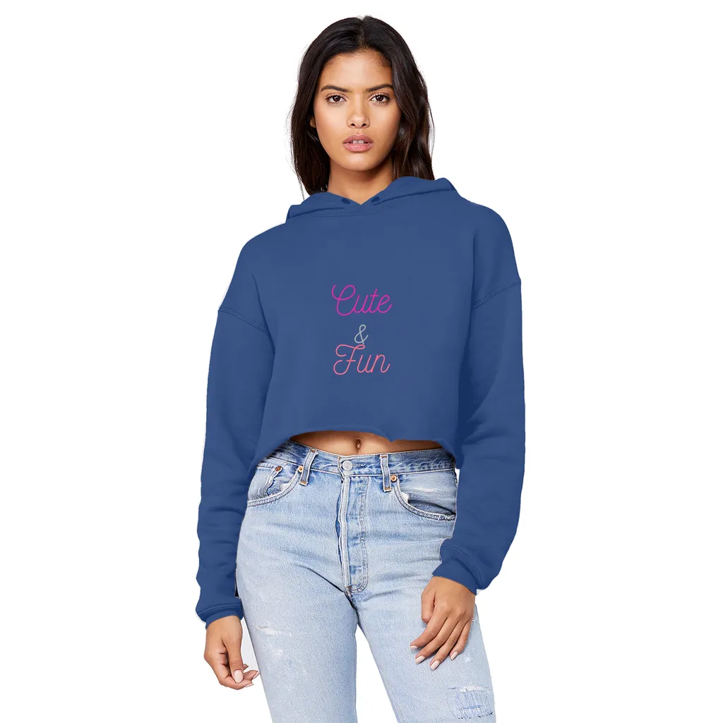 Cute and Fun Unisex Cropped Raw Edge Boyfriend Hoodie