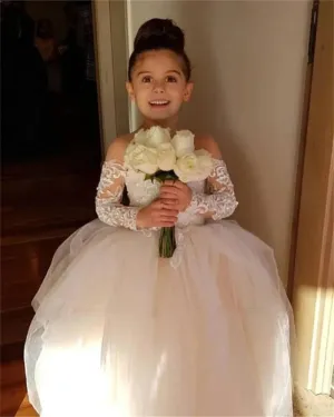 Cute Ball Gown Bow Back Flower Girl Dress