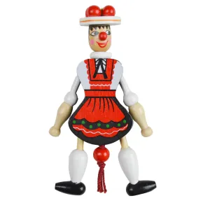 Cute Bavarian Girl Wood Jumping Jack Toy