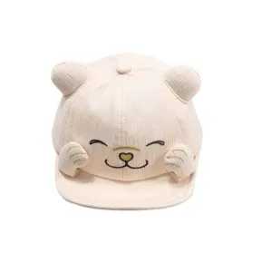 Cute Bear Cartoon Kids Baseball Cap Beige