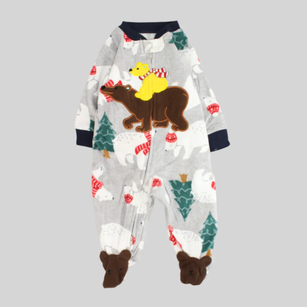 Cute Bears Long-Sleeved Baby Footie