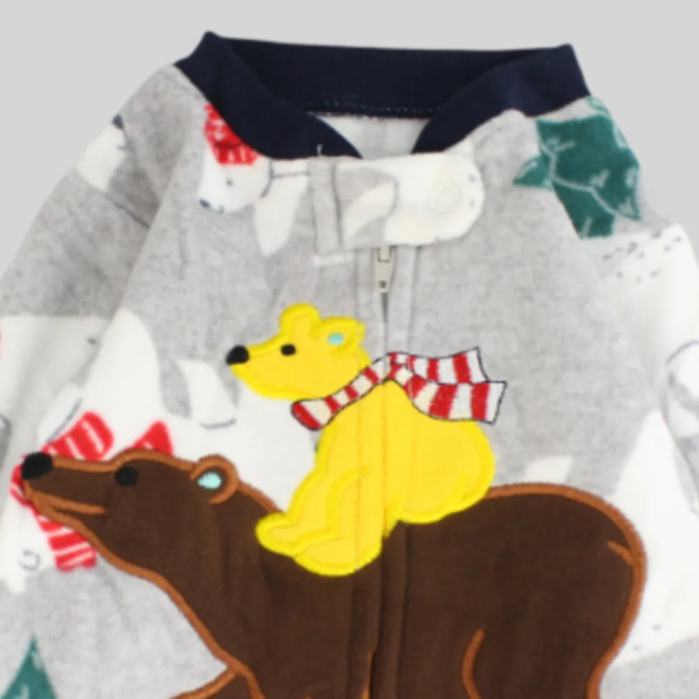 Cute Bears Long-Sleeved Baby Footie