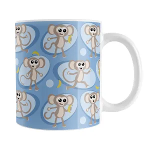 Cute Blue Monkey Pattern Mug