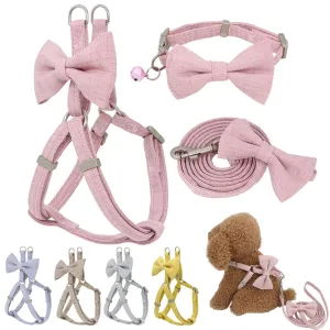 Cute Bow Harness, Collar and Leash Set