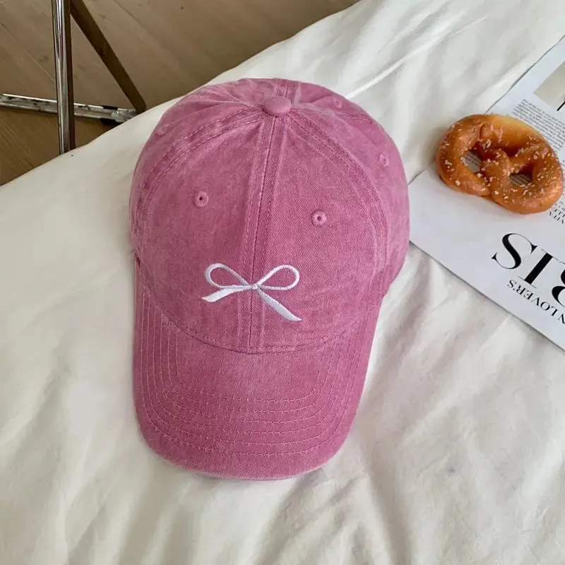 Cute Bow Pink / Denim Baseball Cap