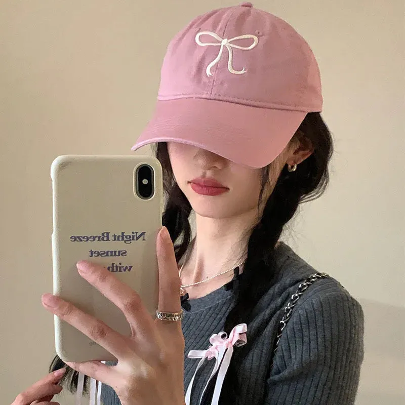 Cute Bow Pink / Denim Baseball Cap