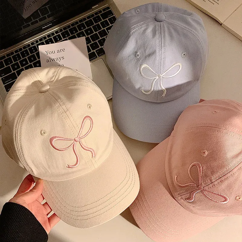 Cute Bow Pink / Denim Baseball Cap