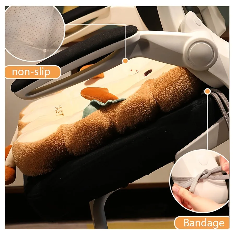 Cute Cartoon Toast Seat Cushion  Ideal OfficeHome Gift