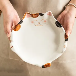 Cute Cat Shape Ceramic Plate