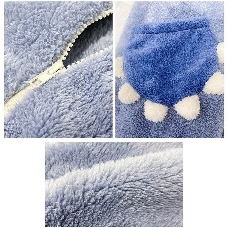 Cute Fluffy Kawaii Shark Hooded Onesie with Tail