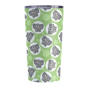 Cute Green Elephant Pattern Tumbler Cup