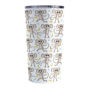 Cute Monkey Pattern with Blue Dots Tumbler Cup