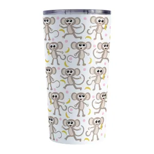 Cute Monkey Pattern with Pink Dots Tumbler Cup