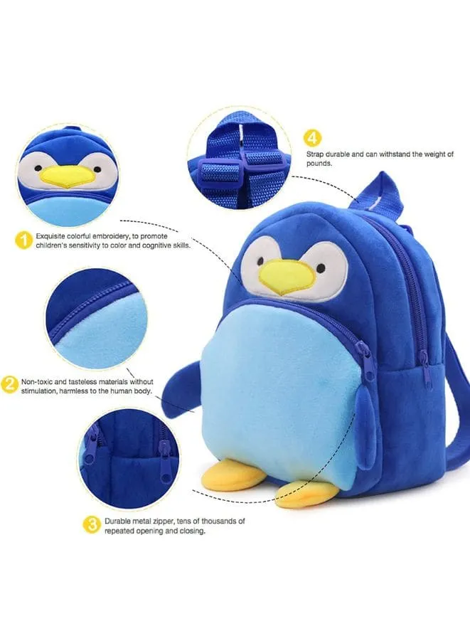 Cute Plush Kids Backpack for School or Kindergarten, Penguin