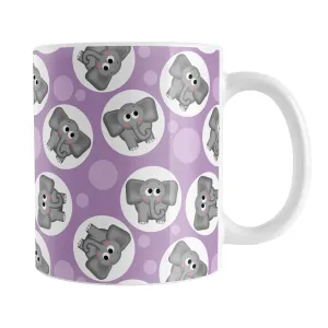 Cute Purple Elephant Pattern Mug