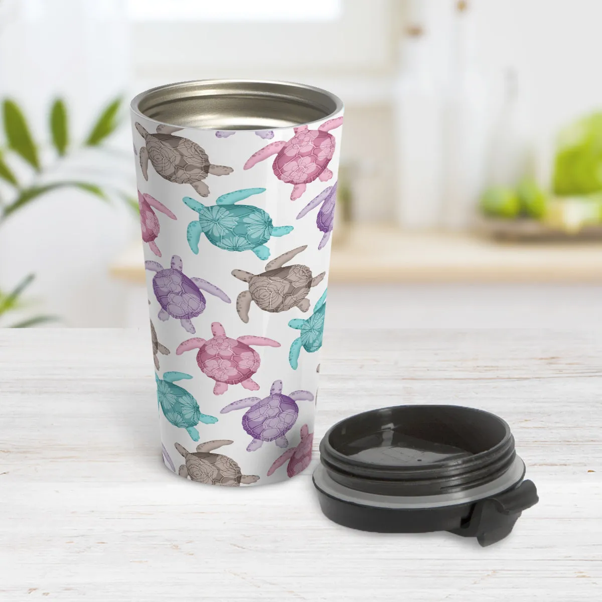 Cute Sea Turtles Pattern Travel Mug