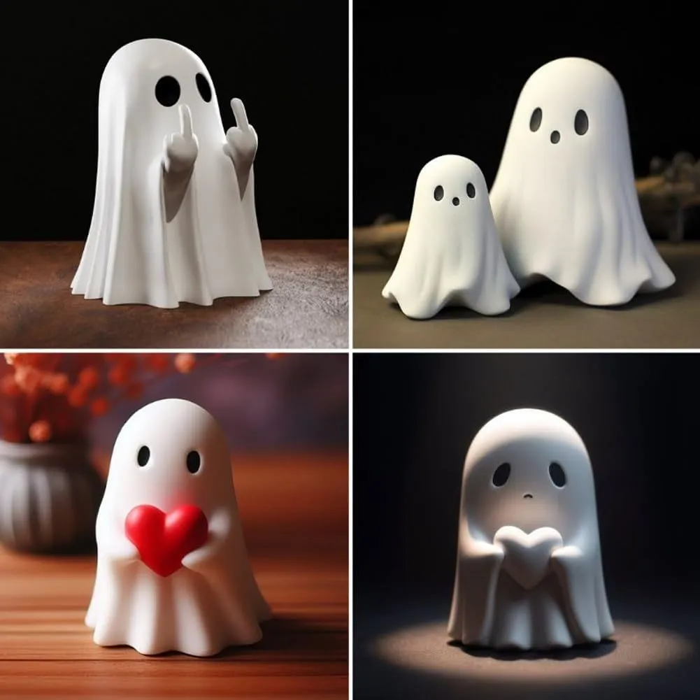 Cute Spooky Ghost Figurines for Halloween Home Decor