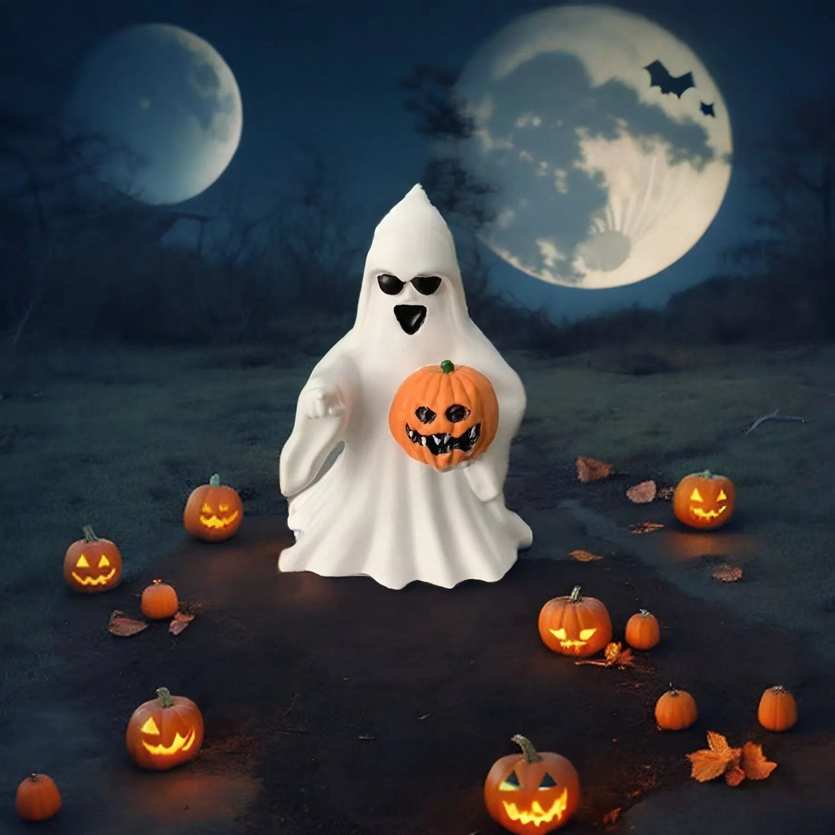 Cute Spooky Ghost Figurines for Halloween Home Decor