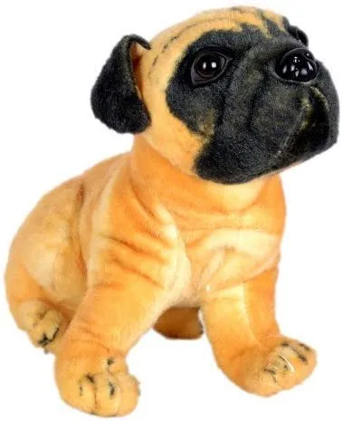 Cute VODA Pug Stuffed Soft Plush Dog Toy - Brown (32cm)