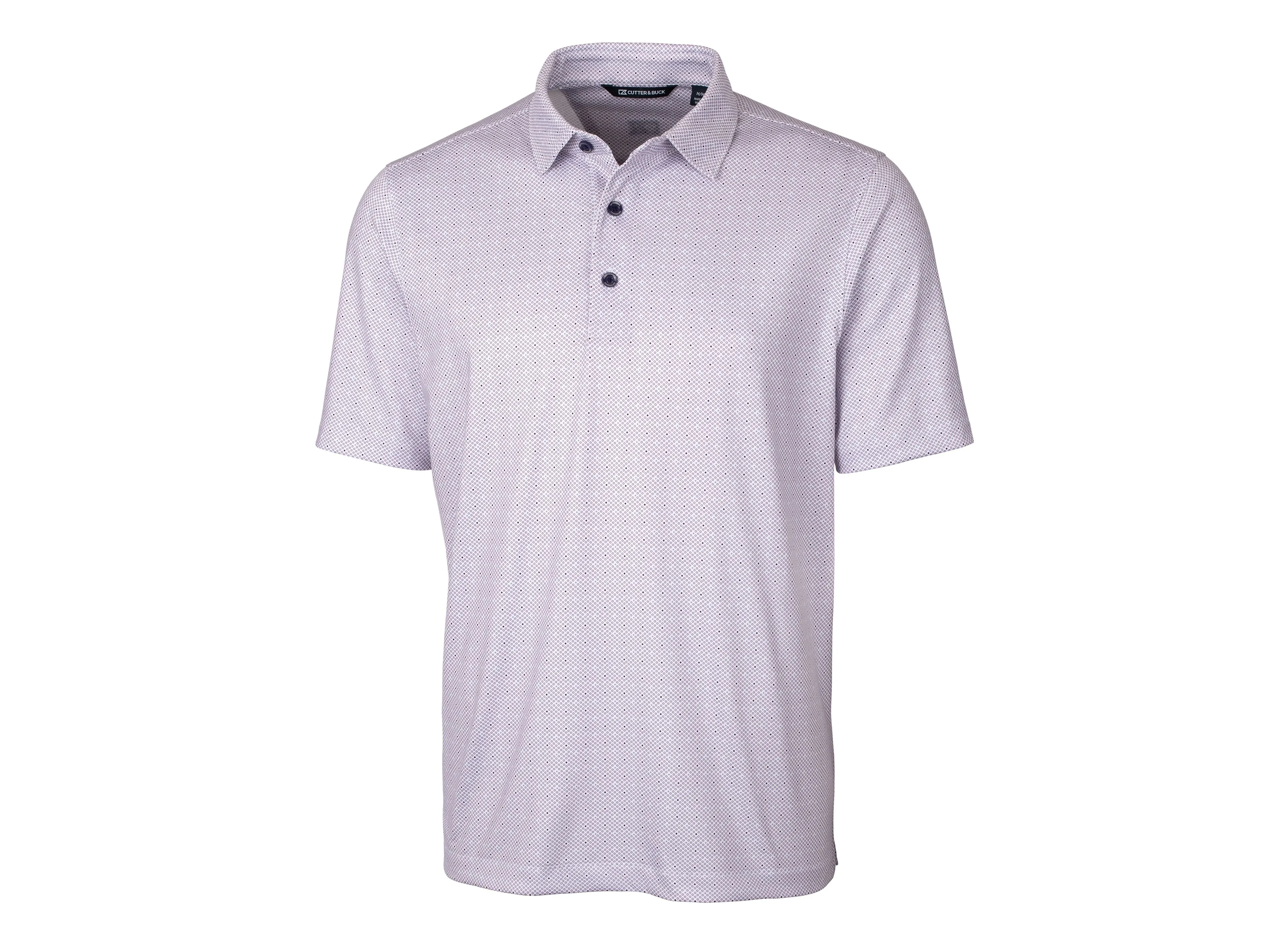 Cutter & Buck Pike Double Dot Print Stretch Mens Polo