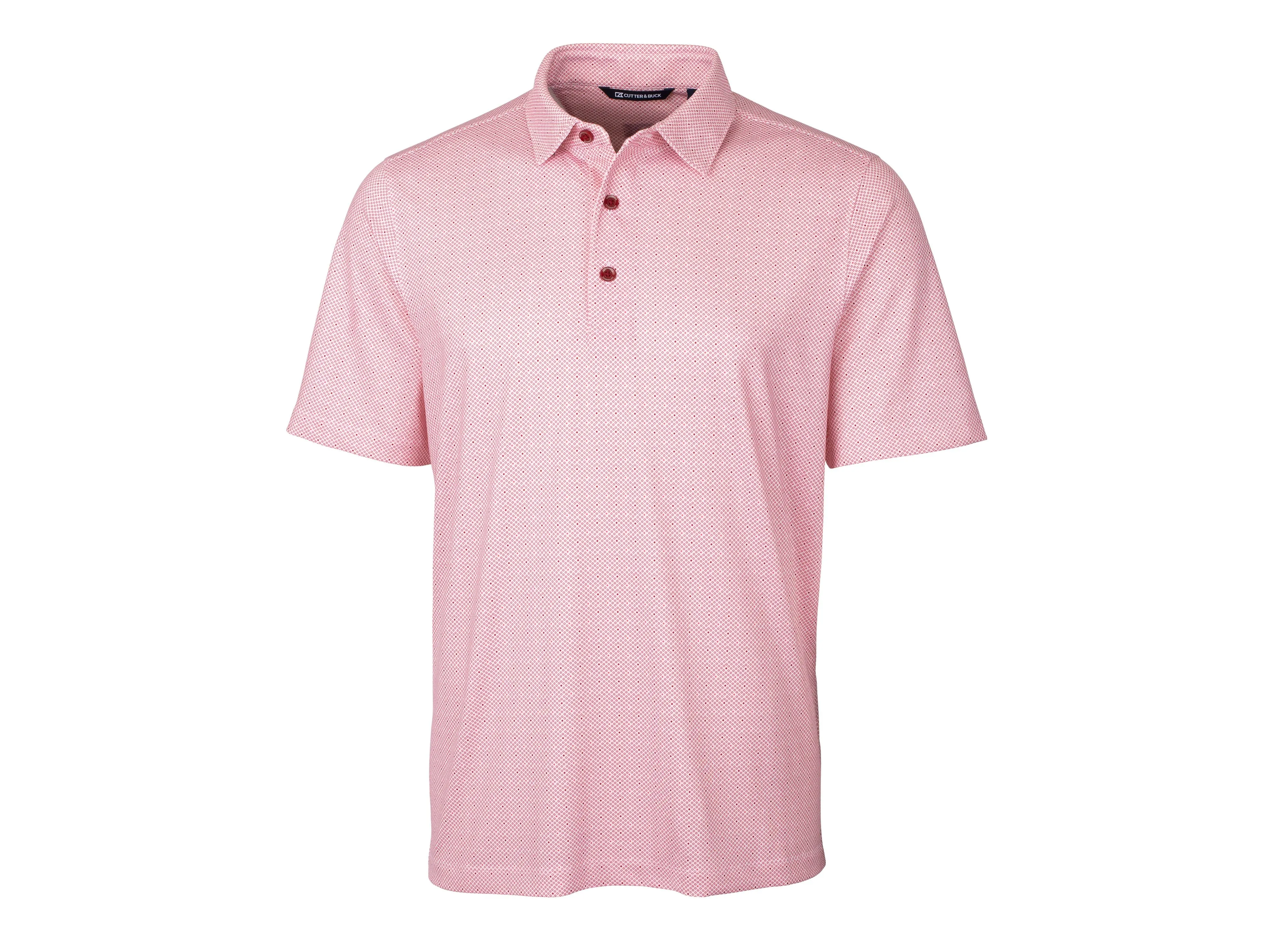 Cutter & Buck Pike Double Dot Print Stretch Mens Polo