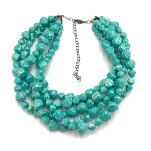 Cyan-Mint Stacked Deco Sylvie Necklace