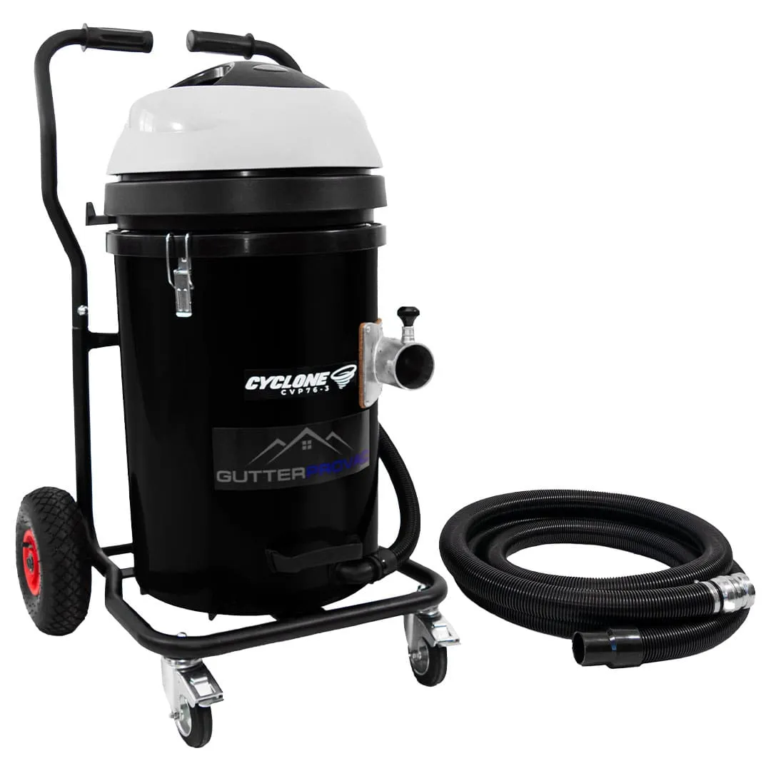 Cyclone II 3600W Polypropylene 20 Gallon Gutter Vacuum with 28 Foot Aluminum Poles and Bag