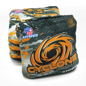 Cyclone STORM Orange Pro series cornhole bags (set of 4)