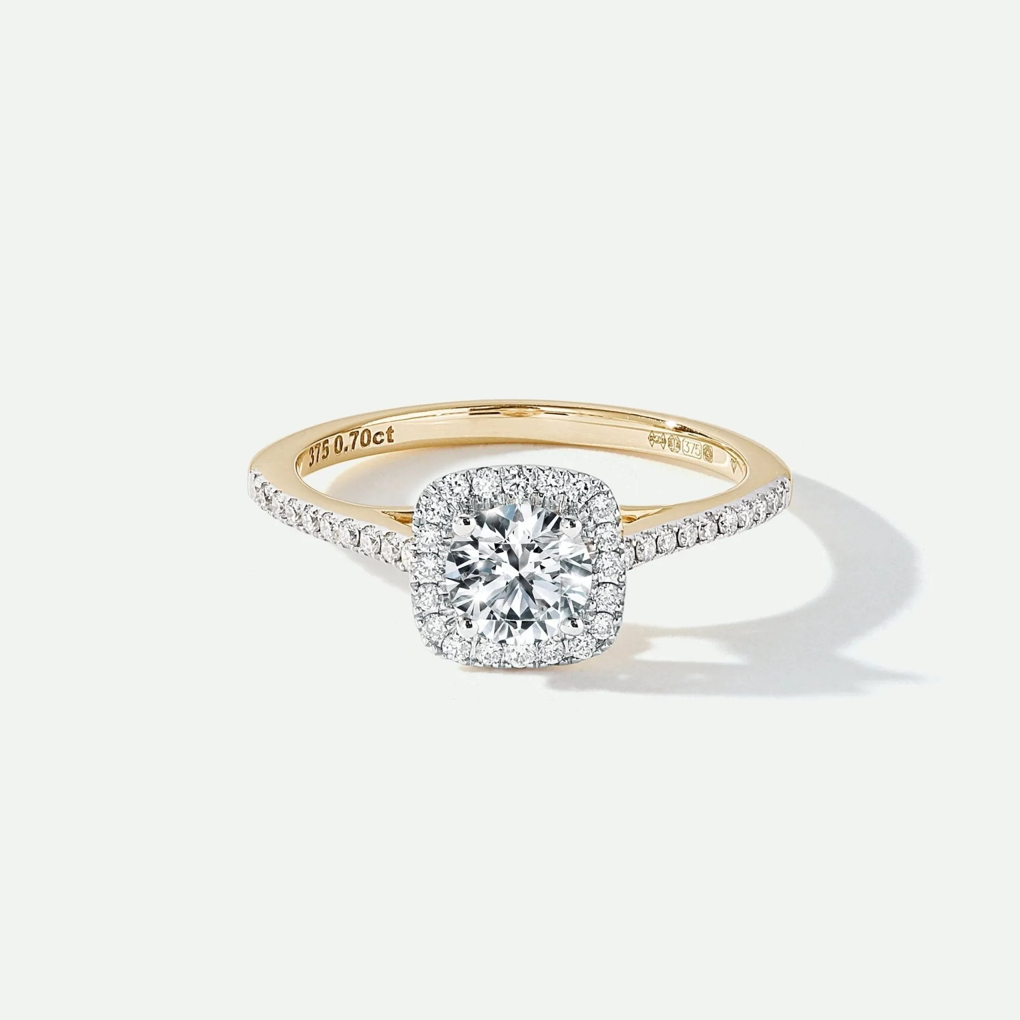 Cynthia | 9ct Yellow Gold 0.70ct tw Lab Grown Diamond Halo Ring